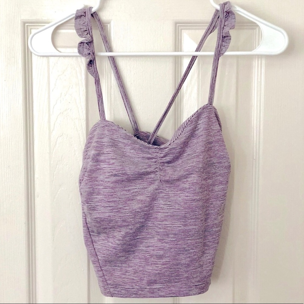 Manduka cross over cropped sports bra (med)
